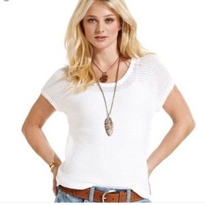 $⬇️ LUCKY BRAND Eyelet Knit White Top